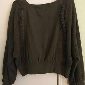 Free People moss green sweater